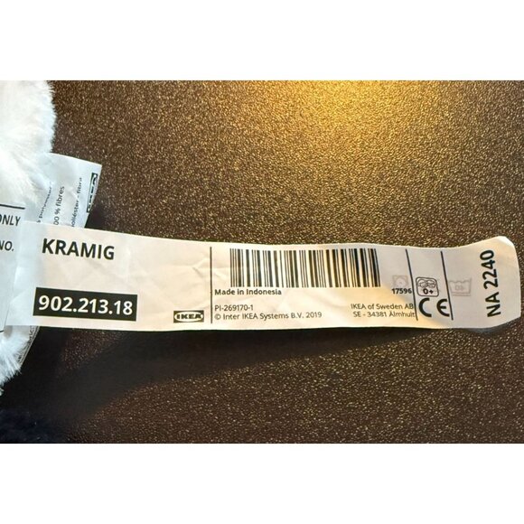 Kramig Panda Plush Stuffed Animal By IKEA 14" Black & White Polyester Fiber Soft - Picture 7 of 8